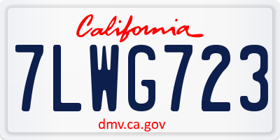 CA license plate 7LWG723