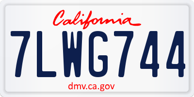 CA license plate 7LWG744