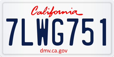 CA license plate 7LWG751