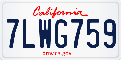 CA license plate 7LWG759