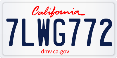 CA license plate 7LWG772