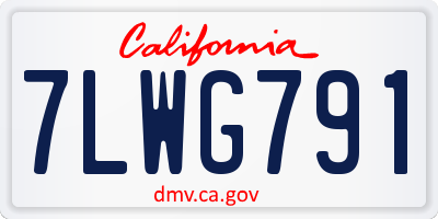 CA license plate 7LWG791