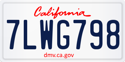 CA license plate 7LWG798