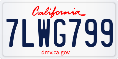 CA license plate 7LWG799