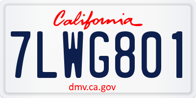 CA license plate 7LWG801