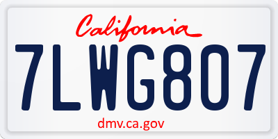 CA license plate 7LWG807
