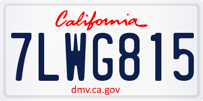 CA license plate 7LWG815