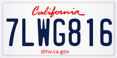 CA license plate 7LWG816