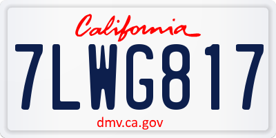 CA license plate 7LWG817
