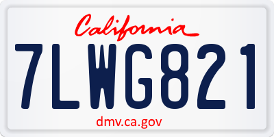 CA license plate 7LWG821