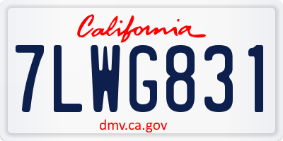 CA license plate 7LWG831