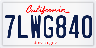 CA license plate 7LWG840