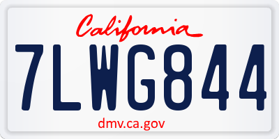 CA license plate 7LWG844