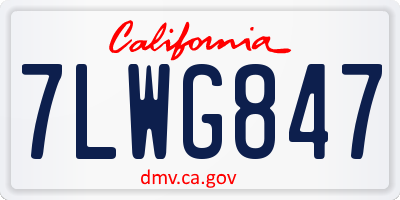 CA license plate 7LWG847