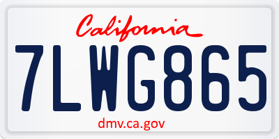 CA license plate 7LWG865