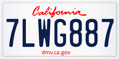 CA license plate 7LWG887