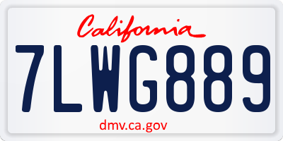 CA license plate 7LWG889