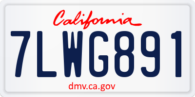 CA license plate 7LWG891