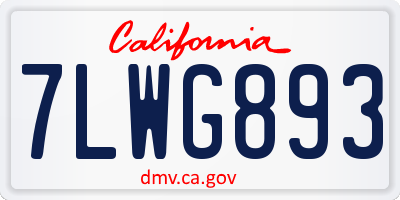 CA license plate 7LWG893