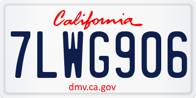 CA license plate 7LWG906