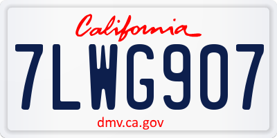 CA license plate 7LWG907