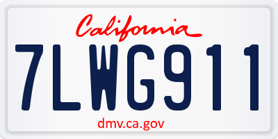 CA license plate 7LWG911