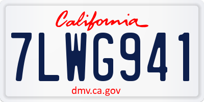 CA license plate 7LWG941