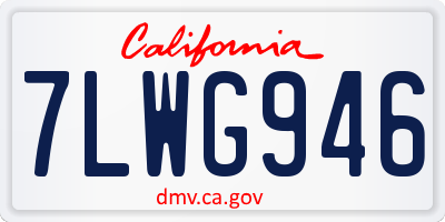 CA license plate 7LWG946