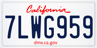 CA license plate 7LWG959