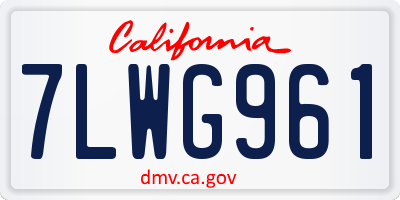CA license plate 7LWG961