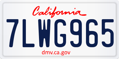 CA license plate 7LWG965