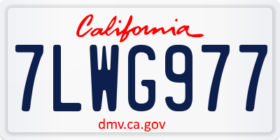 CA license plate 7LWG977