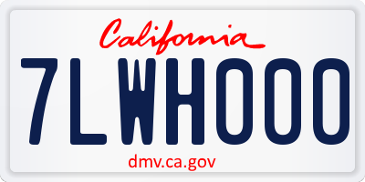 CA license plate 7LWH000