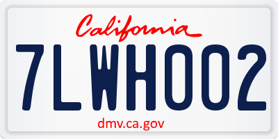 CA license plate 7LWH002
