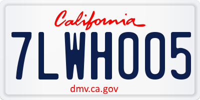 CA license plate 7LWH005
