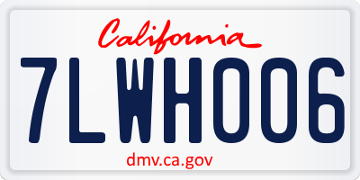 CA license plate 7LWH006