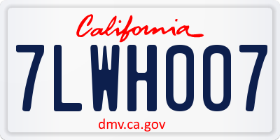 CA license plate 7LWH007