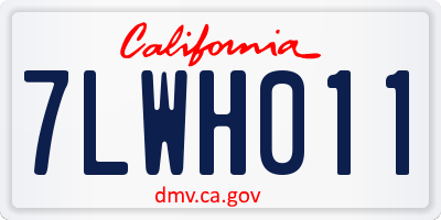 CA license plate 7LWH011