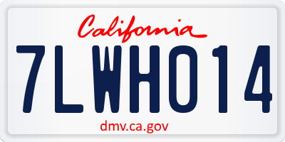 CA license plate 7LWH014