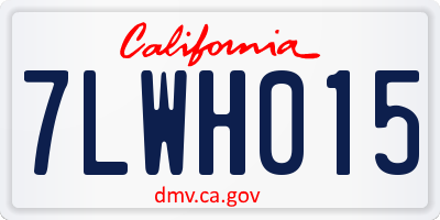 CA license plate 7LWH015