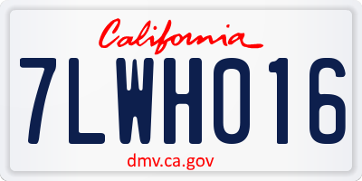 CA license plate 7LWH016