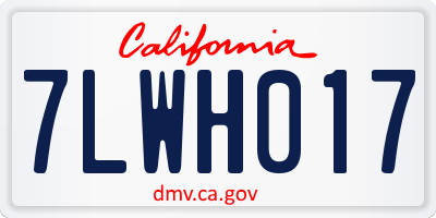 CA license plate 7LWH017