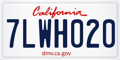 CA license plate 7LWH020