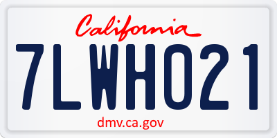 CA license plate 7LWH021