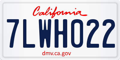 CA license plate 7LWH022