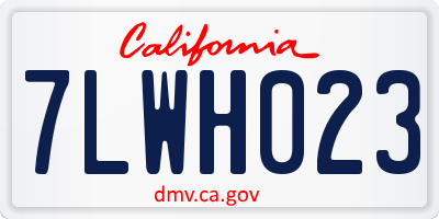 CA license plate 7LWH023