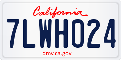 CA license plate 7LWH024