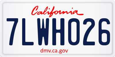 CA license plate 7LWH026