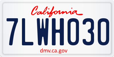 CA license plate 7LWH030