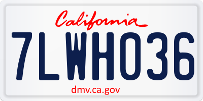 CA license plate 7LWH036